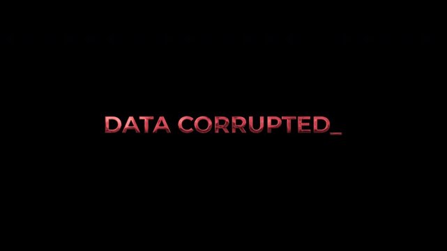 Data corrupted in red text on black background. Suitable for technology blogs, cybersecurity concepts, data breach articles, and digital security topics. Glitch Effect