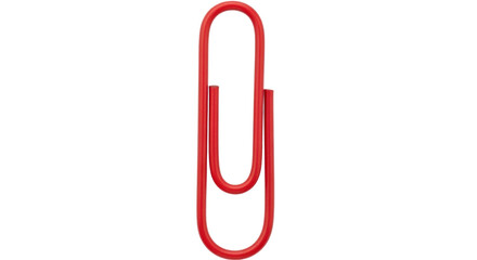 Isolated Red Paper Clip is Used to Secure Documents, Hold Papers Together, Organize Files