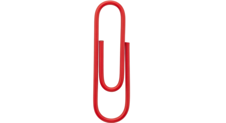 Isolated Red Paper Clip is Used to Secure Documents, Hold Papers Together, Organize Files