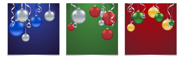 A set of New Year card templates for promos, advertisements, announcements, discounts and sales, banners with an empty space. Christmas sale, social media post, ads, print, season banner. EPS10