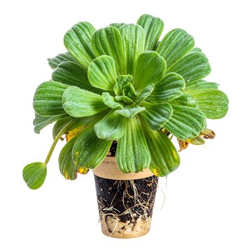 Green aquatic plant in pot