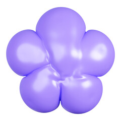 Colorful letter made of inflatable balloon isolated on transparent background. 3D balloon. Isolated on white. Clipping path included. 3D rendering.