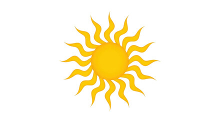 Isolated Sun illustration, symbolic sunlight icon, shiny brightness, artistic weather shape