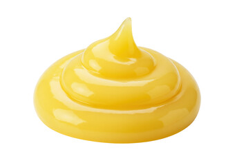 Swirl of yellow lemon curd isolated on transparent background, sweet dessert topping for baking and pastry decoration