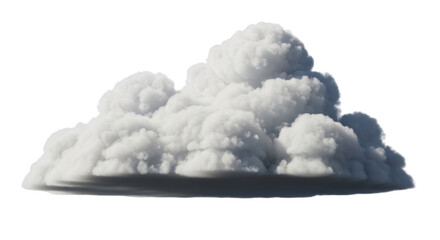 Isolated cumulus cloud formation, fluffy puffy smoke stack, airy vapor accumulation overhead