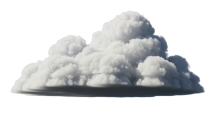 Isolated cumulus cloud formation, fluffy puffy smoke stack, airy vapor accumulation overhead