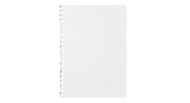 Isolated notebook paper with perforated edge for office supplies and art projects