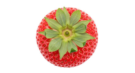 Isolated strawberry fruit on a bright red summer berry full of flavor, natural food item