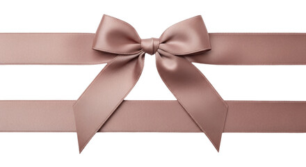 Isolated mauve ribbon bow, decoration for celebration, gift present, or holiday event