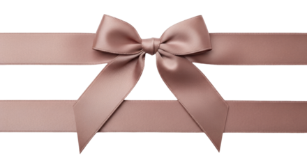 Isolated mauve ribbon bow, decoration for celebration, gift present, or holiday event