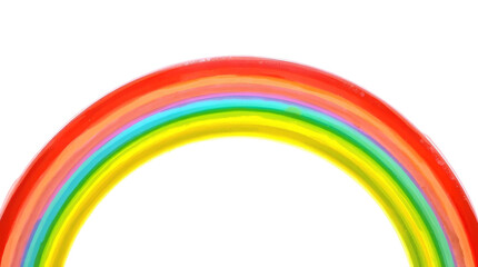 Stylized Rainbow with Watercolor Texture Isolated on White Background – Vibrant Children’s Illustration isolated on transparent background