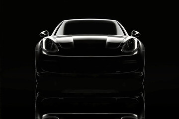 Stunning silhouette of a luxury sports car glowing against a dar
