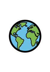 Fototapeta premium Simple Flat Cartoon Vector Illustration of Planet Earth