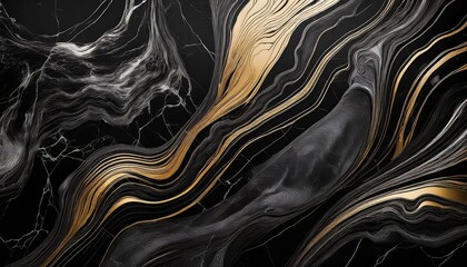 Obraz premium Abstract Marble Background Black and Gold Veins Pattern