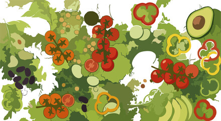 Animated Fruits and Vegetables Pattern Motion