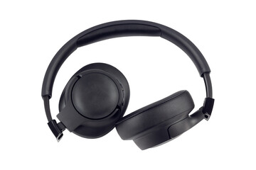Large headphones, wireless headphones isolated from the background