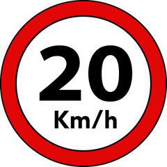 Speed Limit 20 Sign Vector
