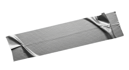 Isolated piece of duct tape for repair, a patch for fixing something broken or damaged