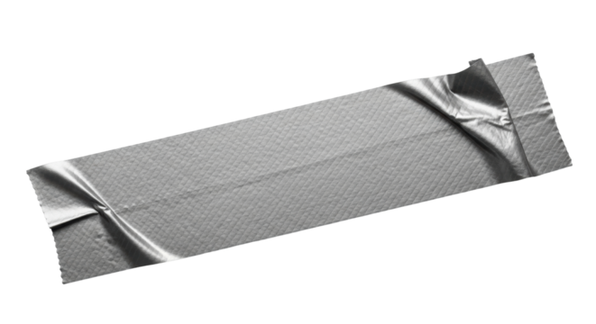 Isolated piece of duct tape for repair, a patch for fixing something broken or damaged