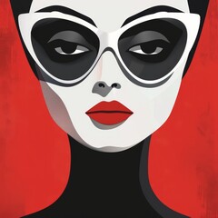 The illustration combines bold, modern design elements with a minimalist aesthetic, creating a chic and contemporary look.