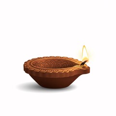 Fototapeta premium Warm glow of a decorative diya illuminating festive celebrations with rich cultural heritage and spiritual significance