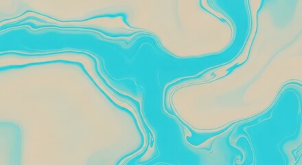 A blue and yellow abstract painting with swirling patterns.