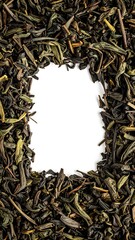 Framed blank space surrounded by tea leaves