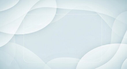 A white and gray abstract background with a rectangular frame.