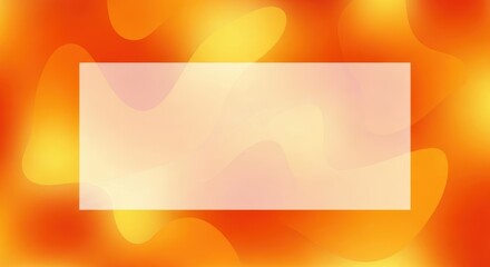 Abstract orange and yellow gradient background with a white rectangular frame.