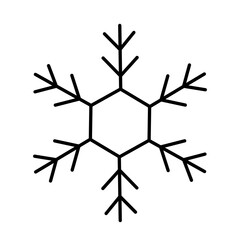 Simple geometric snowflake line art