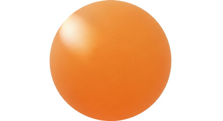 Isolated orange sphere, smooth object with light reflections and vibrant saturated color