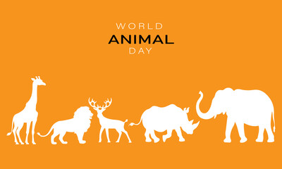 World Animal Day Celebration with Wildlife Silhouettes