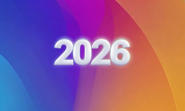 Modern Gradient 2026 Typography with Smooth Glow