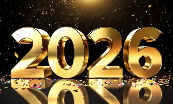 Luxury 2026 Numbers with Glittering Background