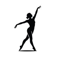Fototapeta premium Elegant silhouette of a ballerina in a graceful pose displaying artistic movement