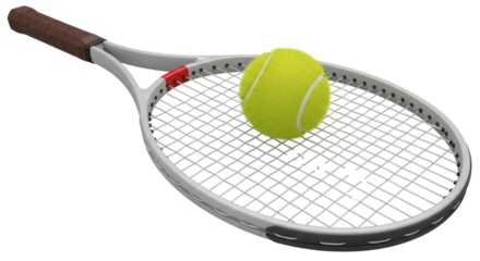 Isolated tennis racket and ball, ready for action, representing sports and healthy lifestyle