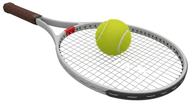 Isolated tennis racket and ball, ready for action, representing sports and healthy lifestyle