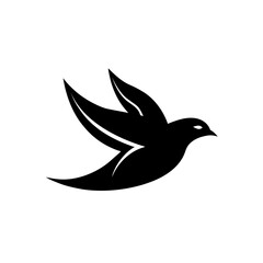 Obraz premium Silhouette of a bird in flight design art on transparent background