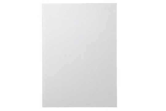 A plain white textured paper sheet, isolated on transparent background, showcasing a subtle, uniform pattern across its surface, perfect for design elements and backgrounds