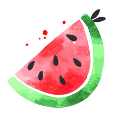 Vector illustration set, eps format, My Watercolor illustration, sliced watermelon painting isolated on a white background, EPS painting design