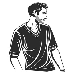 Handsome man in vneck tshirt