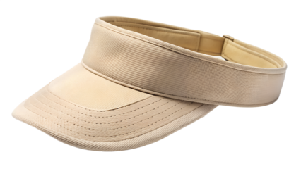 Beige straw visor isolated on transparent background, a stylish and practical accessory for sun protection during outdoor activities and sports