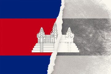 An artistic, torn paper effect evokes a duality between vibrant colors and monochromatic sketch representing cultural heritage, with symbolic temple architecture as the focal point,