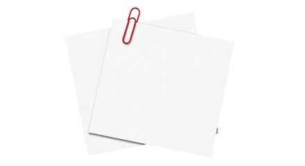 Isolated Paper Clip on Notes_Stationery_Supplies_Clip attached_clip holding_Office Notes