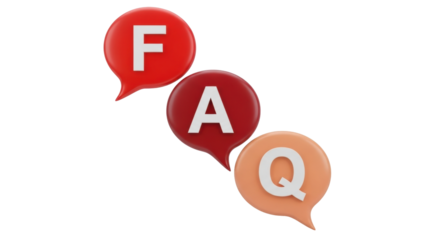 Isolated graphic of FAQ in colorful speech bubbles, frequently asked questions conceptual symbol
