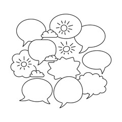 Collection of comic speech bubbles.
