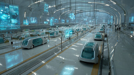 未来型自動運転カーの巨大施設