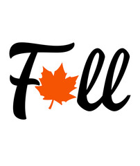 Fall autumn typography clip art design on plain white transparent isolated background for card, shirt, hoodie, sweatshirt, apparel, tag, mug, icon, poster or badge