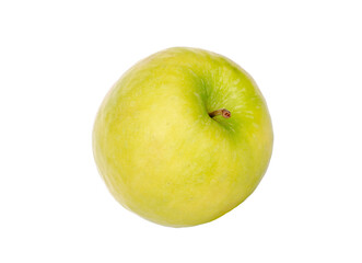 Green juicy apples isolated on white background, close-up.