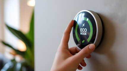 Fototapeta premium A close-up of a smart home thermostat